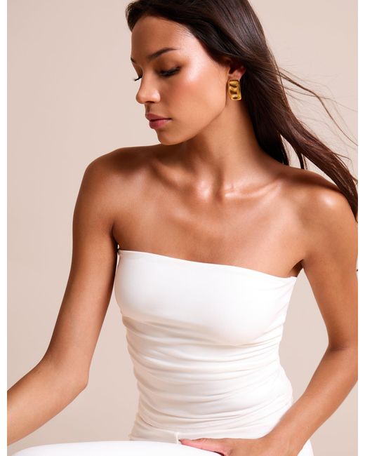 Public Desire Bandeau Luxe Slinky Top White