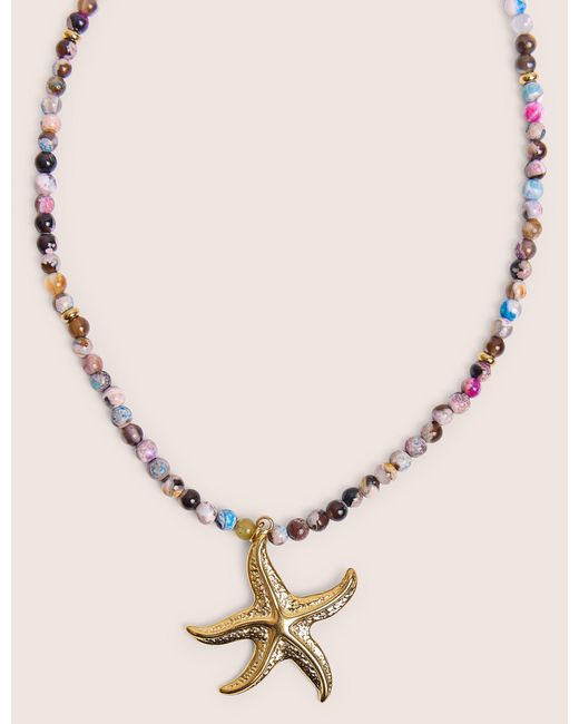 Public Desire Natural Multi Coloured Beaded Starfish Detail Necklace