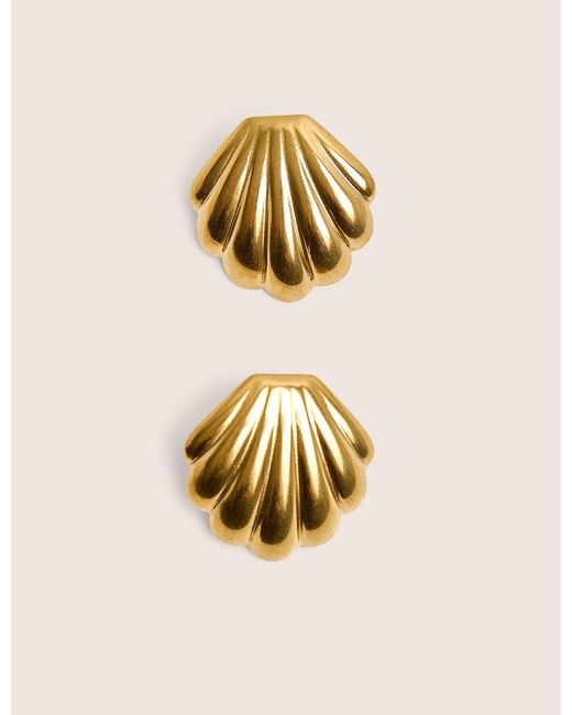 Public Desire Metallic Shell Detail Earrings Gold