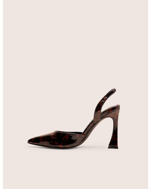 Public Desire Natural Slow Burn Amber Tortoise Sling Back Court Heels