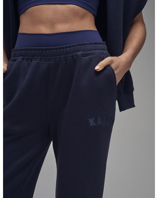 Public Desire Blue Kaiia Logo Wide Leg Sweat Pants Navy
