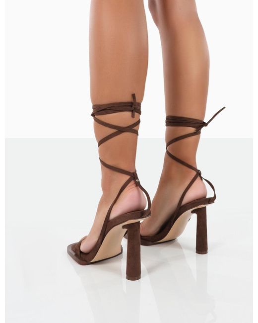 L'amour Chocolate Immi Suede Square Toe 