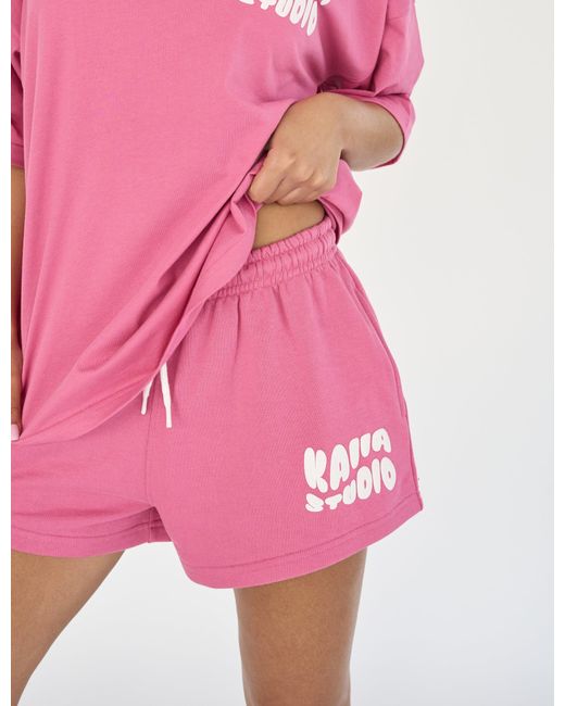 Public Desire Kaiia Studio Bubble Logo Sweat Shorts Pink