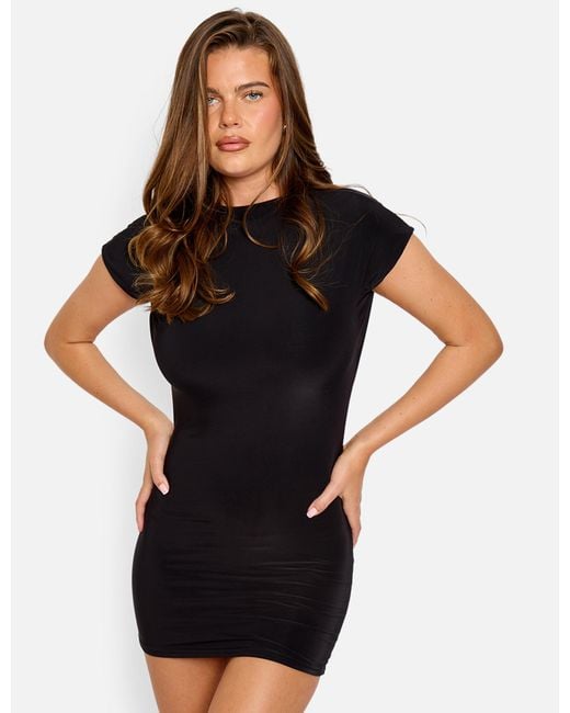 Public Desire Multicolor High Neck Backless Slinky Mini Dress Black