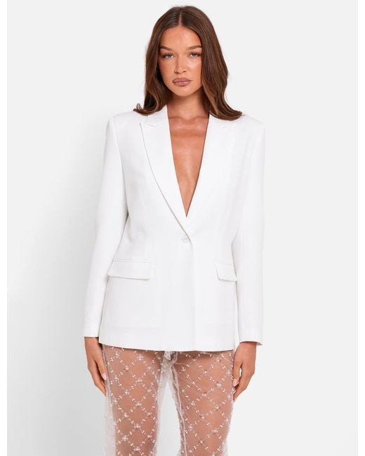 Public Desire Fitted Tailored Blazer White