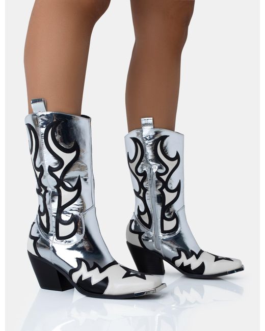 White cowboy clearance ankle boots