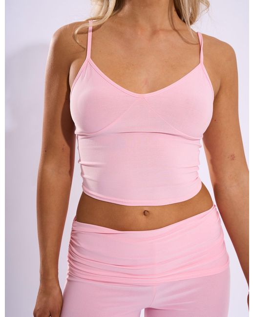 Public Desire Red Strappy Cami Vest Top Baby Pink