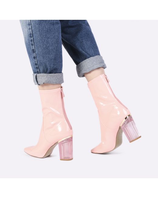 Meal Justice poultry Public Desire Chloe Perspex Heeled Ankle Boots In Baby Pink Patent in Black  | Lyst
