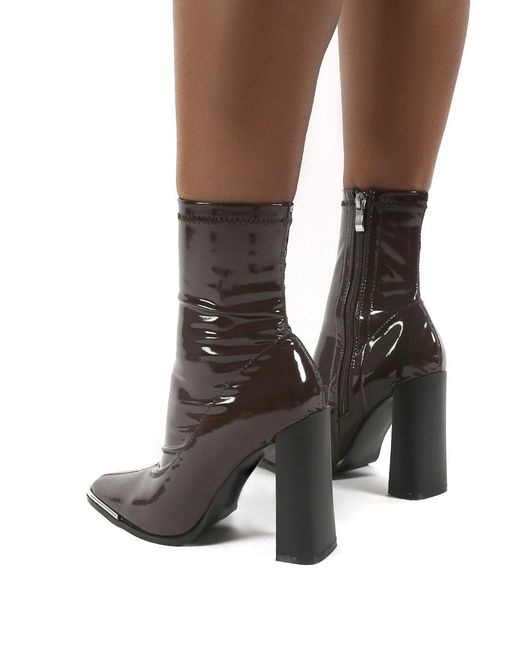 sock block heel boots
