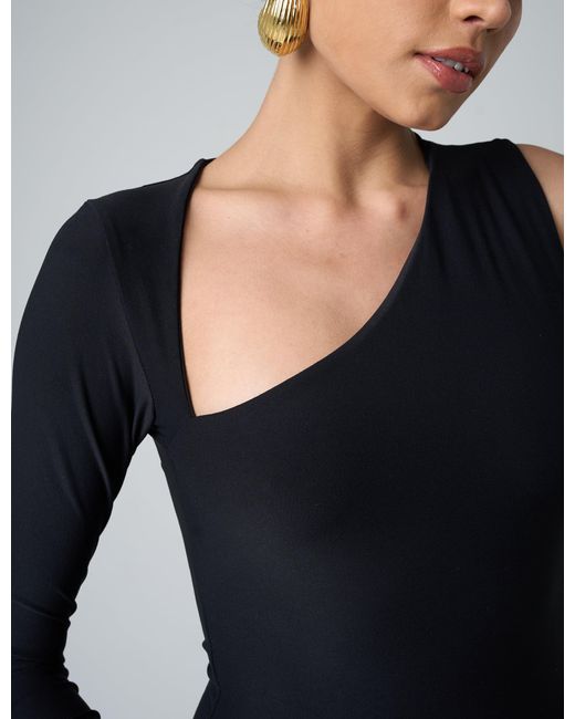 Public Desire Slinky One Shoulder Mini Dress Black