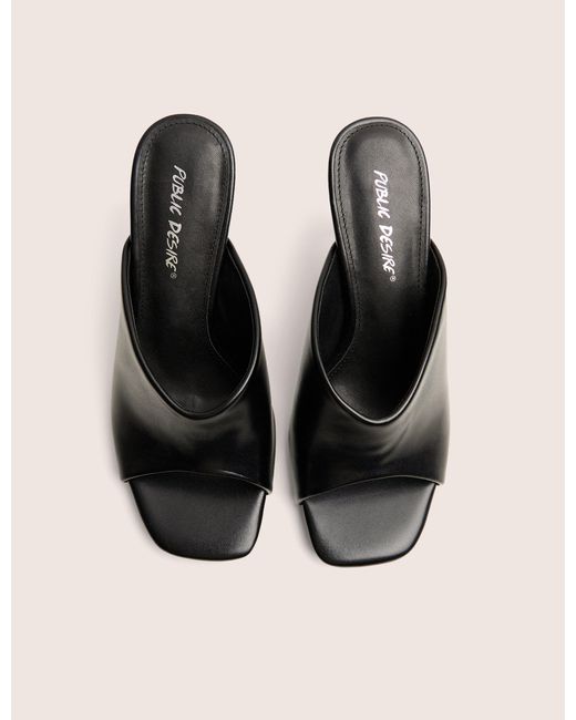 Public Desire Natural J'adore Black Mule Heels