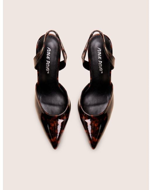 Public Desire Natural Slow Burn Amber Tortoise Sling Back Court Heels