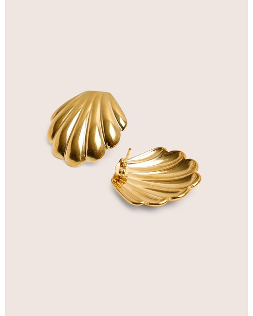 Public Desire Metallic Shell Detail Earrings Gold