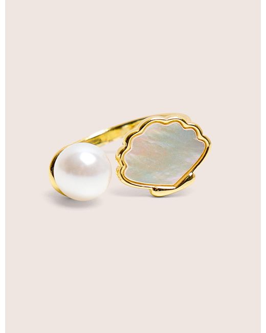 Public Desire Natural Adjustable Pearl Ring