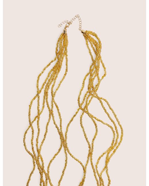 Public Desire Natural Beaded Long Layered Necklace