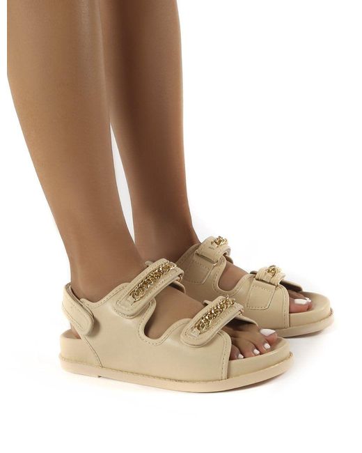 wide nude sandals
