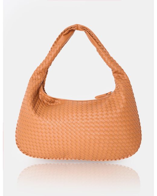 Public Desire Orange The Bailey Tan Woven Medium Bag