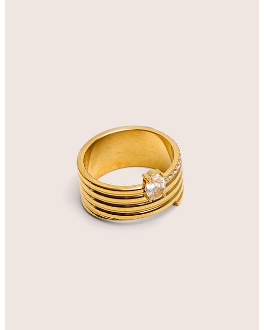 Public Desire Natural Layered Gold Ring With Diamante Detail