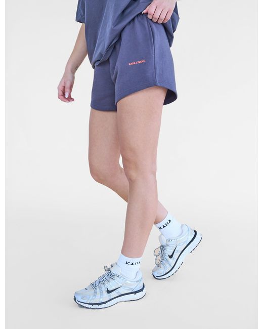 Public Desire Blue Kaiia Studio Mini Sweat Shorts Charcoal
