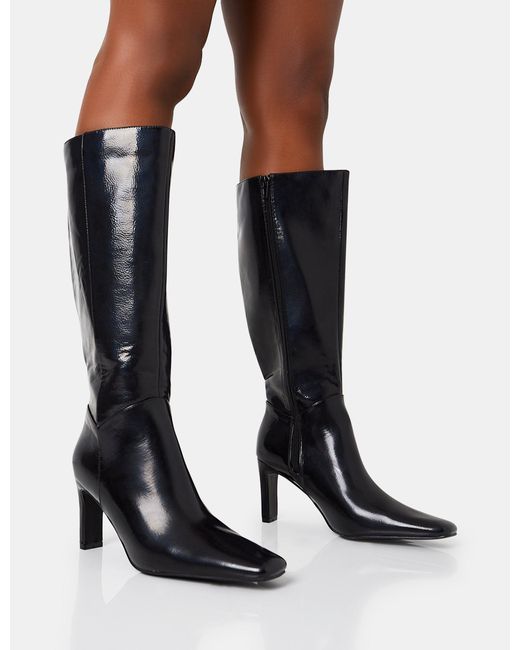 Slim block cheap heel boots
