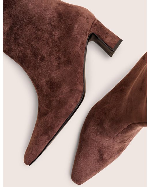 Public Desire Multicolor Boomer Brown Suedette Pointed Toe Knee High Mid Heel Boots