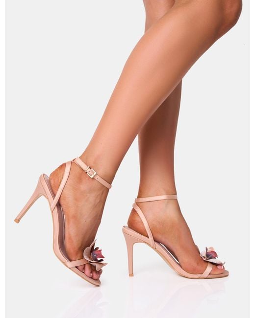 Public Desire Pink Mica Blush Orchid Barely There Stiletto Mid Heels