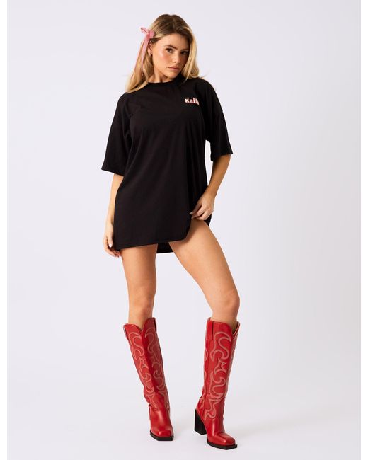 Public Desire Kaiia Cowgirl Era Oversized T-shirt Black