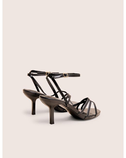 Public Desire Natural Juliette Black Minimal Strap Detail Kitten Heels