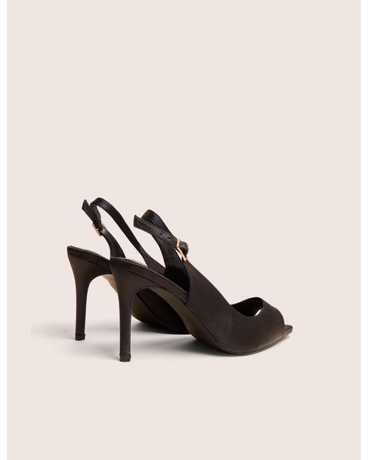 Public Desire Natural Reigns Black Peep Toe Court Heels