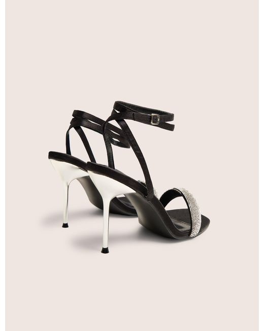 Public Desire Natural Kirsty Black Diamante Toe Detail High Heels