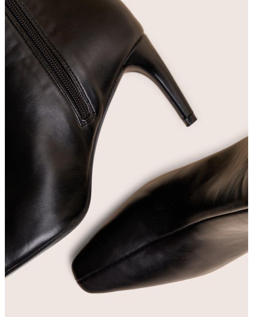 Public Desire Jenny Black Curved Heel Knee High Boots