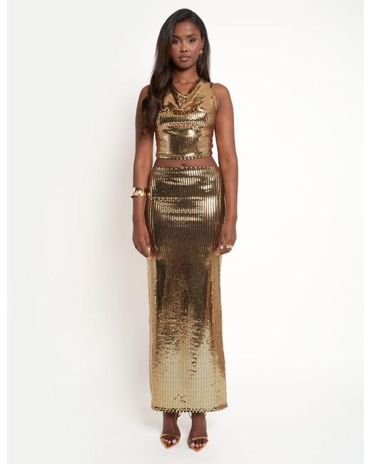 Public Desire Sequin Maxi Skirt Gold Lyst UK