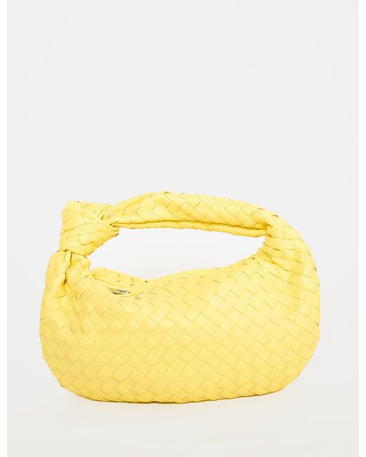 Public Desire Yellow The Blame Lemon Woven Pu Knot Detail Mini Pu Bag