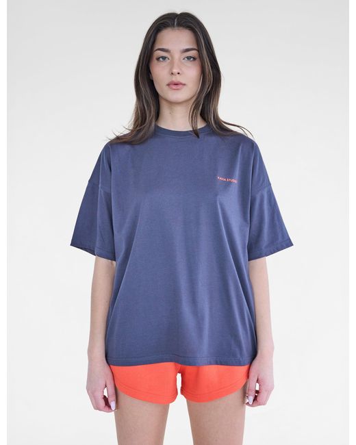 Public Desire Blue Kaiia Studio Oversized T-shirt Charcoal