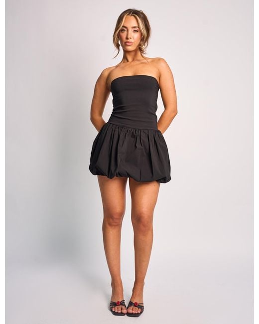 Public Desire Bandeau Balloon Skirt Mini Dress Black