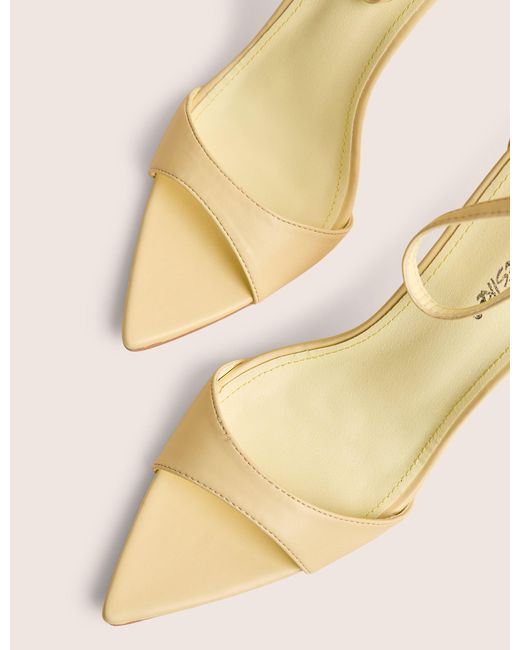 Public Desire White Kelisa Lemon Pu Pointed Toe Barely There Stiletto High Heels