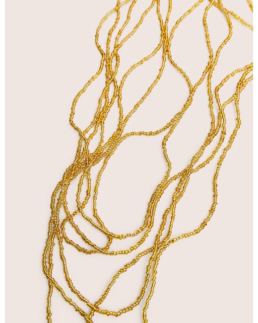 Public Desire Natural Beaded Long Layered Necklace