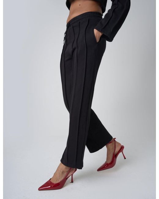 Public Desire Seam Detail Cuffed Joggers Black