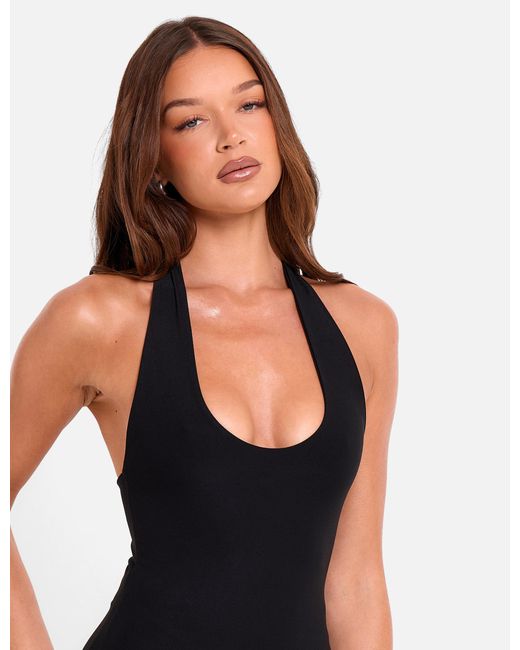 Public Desire Halterneck Luxe Slinky Top Black