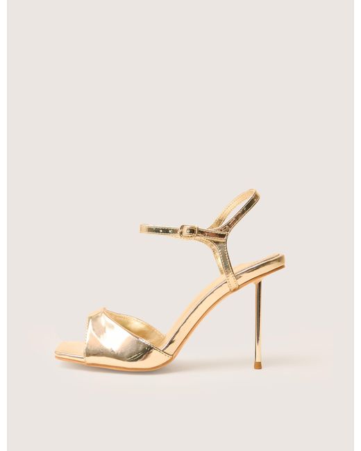 Public Desire Natural Vain Gold Mirror Pu Barley There Pencil Stiletto High Heels