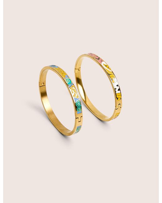 Public Desire Natural Two Pack Of Patterned Bangles