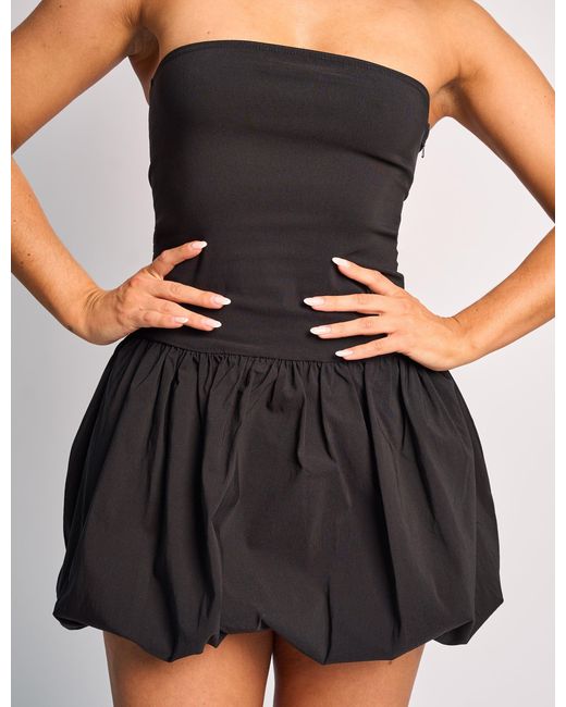 Public Desire Bandeau Balloon Skirt Mini Dress Black