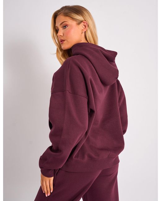Public Desire Purple Kaiia Slogan Oversized Hoodie Plum