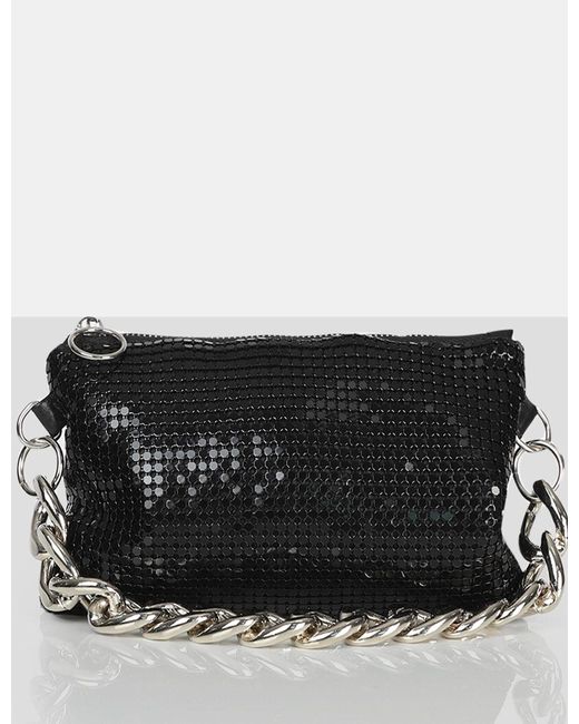 Public Desire Synthetic The Lincoln Black Chainmail Mini Grab Bag | Lyst UK
