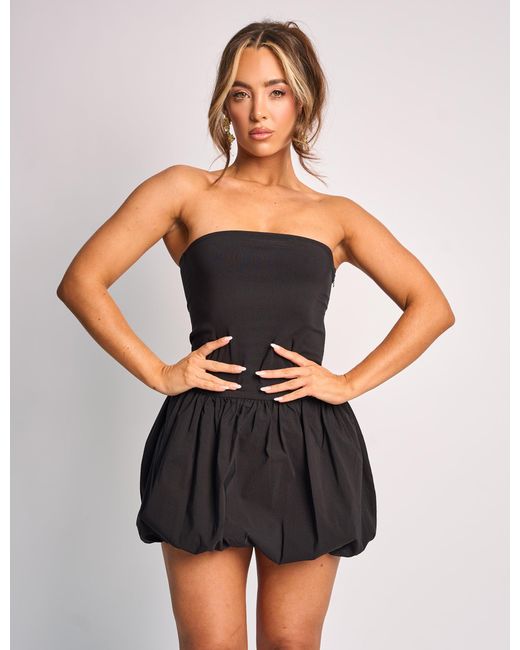 Public Desire Bandeau Balloon Skirt Mini Dress Black