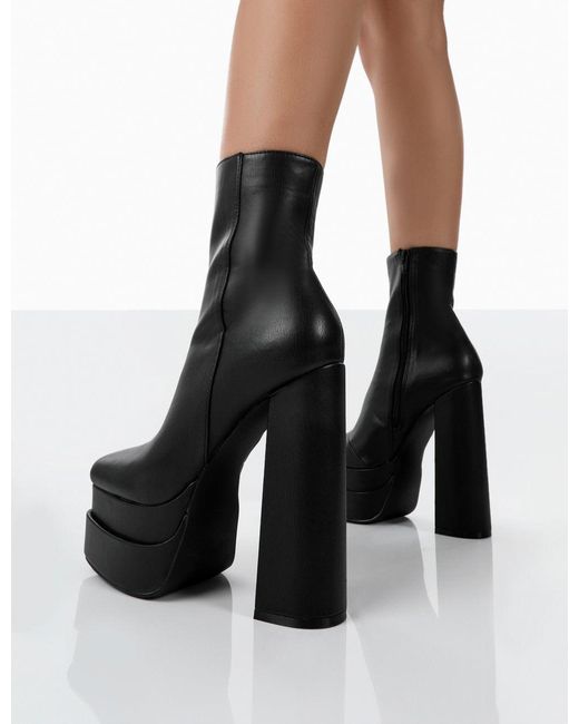 high heel chunky ankle boots