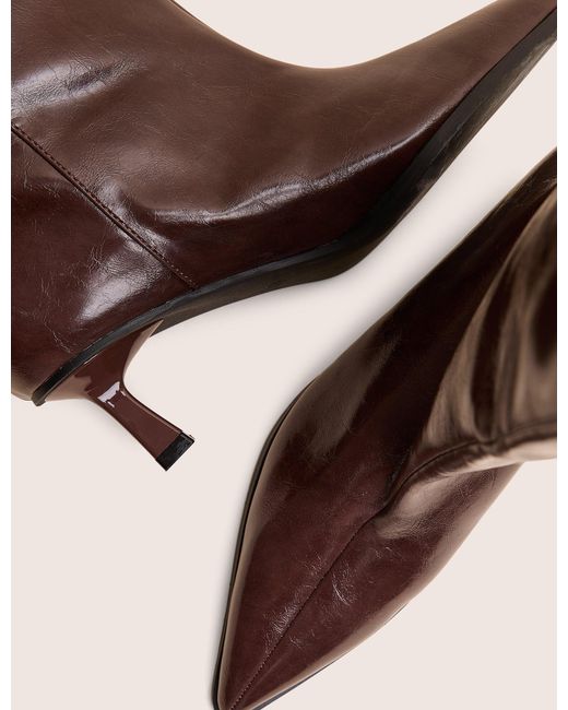 Public Desire Lola Brown Kitten Heel Knee High Boots