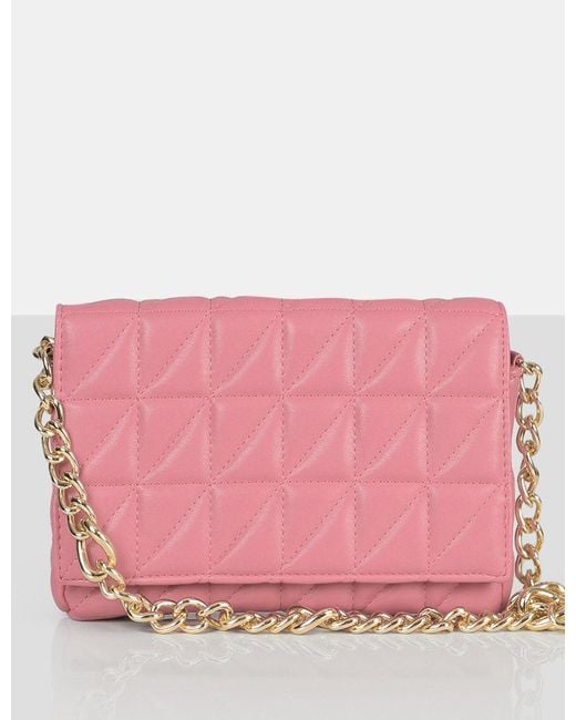 Public Desire The Kahlo Pink Gold Chain Shoulder Mini Bag