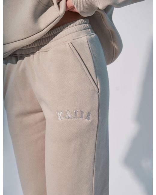 Public Desire Gray Kaiia Logo Wide Leg Sweat Pants
