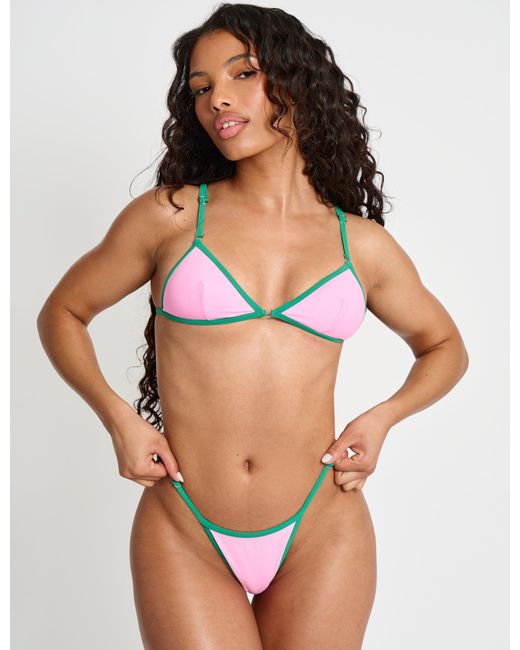 Public Desire Brown Strappy Contrast Bikini Set